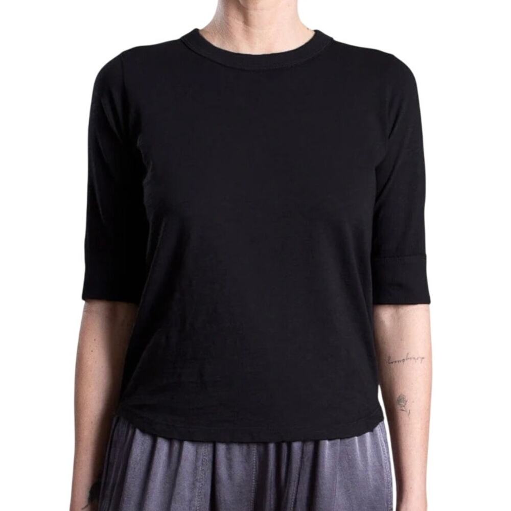 Pharaoh Collection Giada Slim Crew in Supima Slub in Black Size 3/L New